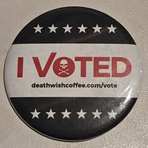 'I Voted' Button - Black and Red